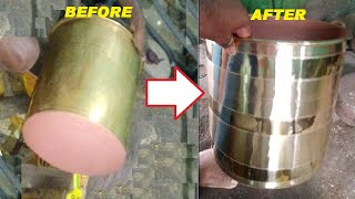 Vessels Polishing Process  Brass Polish  Brass Polishing  Brass vessels Polishing [upl. by Yellhsa]