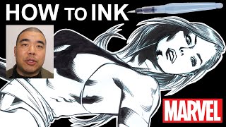 HOW TO INK  Tips Tools Techniques Hacks Step by Step Tutorial for Comic Book Artists [upl. by Nolahs601]