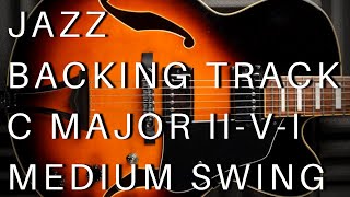 Jazz Guitar Backing Track 2  5  1  C Major Medium Swing [upl. by Drain]