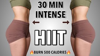 30 MIN INTENSE HIIT WORKOUT  No Repeats No Equipment  Burn 500 Calories  Summer Shred Day 4 [upl. by Aliuqehs296]