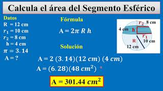 Segmento Esférico Área y Volumen [upl. by Shalne585]