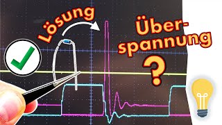 Achtung ÜBERSPANNUNG Ausschalten von Induktivitäten Erklärung Freilaufdiode  Elektronik 11 [upl. by Olva]