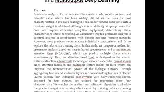 Intelligent Proximate Analysis of Coal Based on Near Infrared Spectroscopy and Multioutput Deep Lear [upl. by Aimat183]