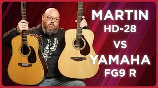 Martin Vs Yamaha Comparing the Famous Martin HD28 and the Stunning Yamaha FG9R [upl. by Ilsel776]