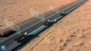 Driverless heavyduty trucks undergo N China desert test [upl. by Balliol]