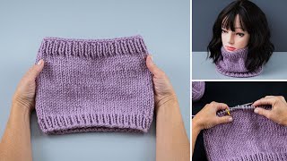 How to knit a warm snoodscarf quickly [upl. by Spaulding347]