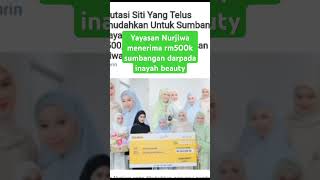 Ketulusan Siti Nurhaliza buat pengasas Inayah Beauty menyumbangkan rm500k pada yayasan Nurjiwa [upl. by Nyberg559]