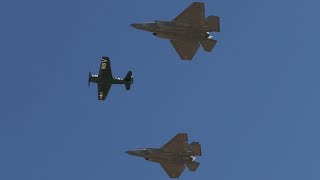 F35C and F8 Bearcat 4K California International Airshow Salinas Saturday 2023 60fps [upl. by Selia431]