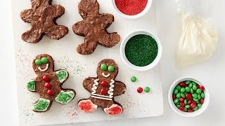 Brownie Gingerbread Men  Betty Crocker Recipe [upl. by Ailec629]