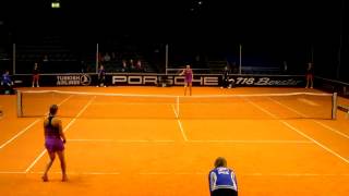 Carina Witthoeft vs Ana Konjuh service  return game  Porsche Tennis Grand Prix 2016 [upl. by Serilda]