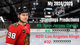 My 20242025 NHL Standings Predictions [upl. by Hollander]