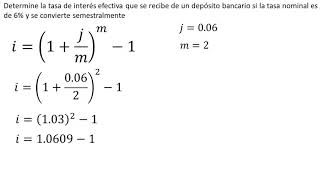 Tasas de interés nominales efectivas y equivalentes  Ejemplo 1 [upl. by Niko475]