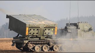 Extremely Powerful M270 MLRS amp M142 HIMARS in Action  Live Firing [upl. by Vanhomrigh]