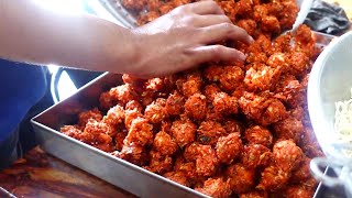 VEG MANCHURIAN MAKING  Fast Food Recipes  Veg Manchurian Recipe  Hyderabad  Street Food 2021 [upl. by January916]