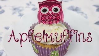 Apfel Zimt Muffins Rezept  saftige Apfelmuffins backen  Apfel Cupcakes mit Quarkcreme [upl. by Nosnej339]