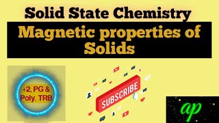 Magnetic Properties of Solids Solid State Chemistry  PG TRB Chemistry [upl. by Eastlake]