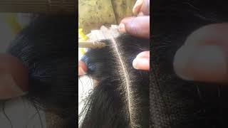 How to ventilate a closure beauty lifehacks hairstyling closure [upl. by Adnauqal112]