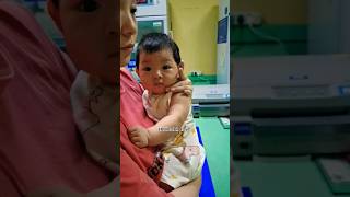 Cutebaby 🧚 Baby vaccine action at hospital 🏥 to funny I baby love cute family shots funny [upl. by Terriss]