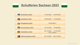 Schulferien Sachsen 2023 [upl. by Landan]