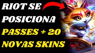 Riot se posiciona Novos Passes e 20 Novas Skins  Eventos no League of Legends [upl. by Eahsed]