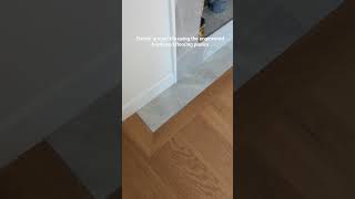 Engineered Hardwood Flooring Toronto  Border Around Tile Using The Flooring Planks toronto diy [upl. by Shieh]