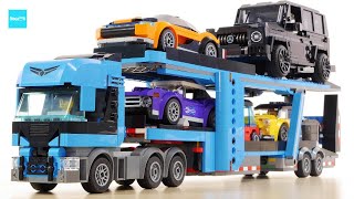 レゴ シティ スポーツカー輸送車 60408 ／ LEGO City Car Transporter Truck with Sports Cars Speed build amp Review [upl. by Enelyar499]