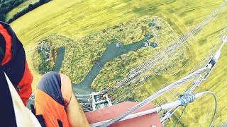 lineman climbing 260ft transmission tower [upl. by Nilra]