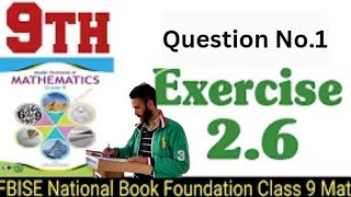 Class 9th Math Exercise 26 Question No 1 national book foundation Maths Ex 26 FBISE Maths [upl. by Animaj]