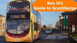 From a port town to an industrial town in England  Bus 361 Goole to Scunthorpe  November 2023 [upl. by Pryor]