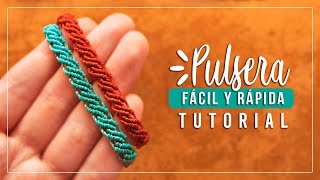 Cómo hacer pulsera de hilo fácil y rápida 3✨ Paso a Paso  DIY Macrame Friendship Bracelet [upl. by Lemmor499]