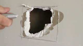 🏠 How to Repair Drywall and Fix a large Hole in the Plaster Wall the easy way [upl. by Ahsilad38]