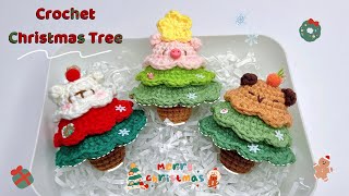 Crochet Christmas Tree 🎄 Christmas Tree Keychain Tutorial  Móc Cây Thông Noel [upl. by Yenolem]