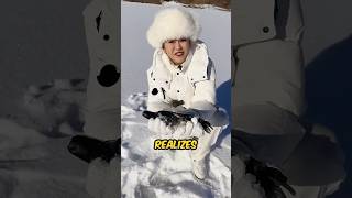 Girl Builds A Fishing Camp In The Snow shortsvideo [upl. by Lugo]