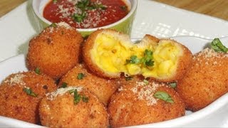 Fried Mac amp Cheese Balls Pops or Baked amp Eggless Video recipe by Bhavna [upl. by Yniar]