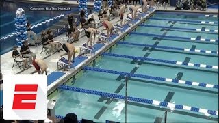 Caeleb Dressel makes history with record 1763 swim in 50 free at NCAA championships  ESPN [upl. by Zapot]