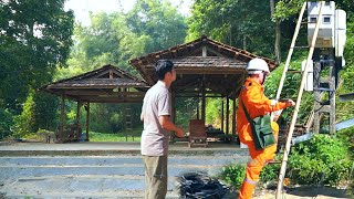 The kind electrician came quickly to help KONG install a new power line to the resettlement area [upl. by Applegate]