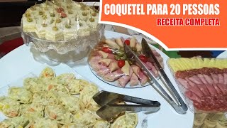 MESA DE COQUETEL PARA 20 PESSOAS RECEITAS DA ROSA [upl. by Earal993]