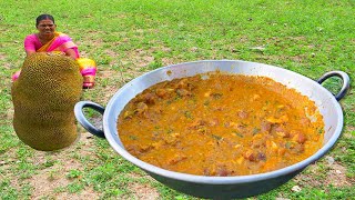 JACKFRUIT SEEDS GRAVY RECIPE  Jackfruit Seeds Curry Cooking in Village  Side Dish Recipes [upl. by Letsirc]