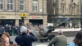 101st Northumbrian Rgt Royal Artillery begin the 2 minute silence Remembrance Newcastle 2024 [upl. by Leamhsi384]