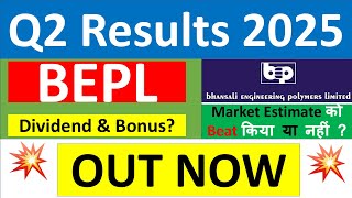 BEPL Q2 results 2025  Bhansali Engineering results today  BEPL Share News  BEPL Share latest news [upl. by Hamer632]