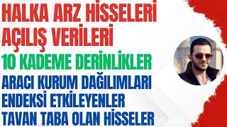 HALKA ARZ HİSSELERİ AÇILIŞ VERİLERİ 10 KADEME DERİNLİK BİLGİLERİ  TAVAN TABAN OLAN HİSSELER [upl. by Kele]