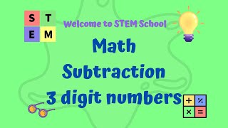 Math  subtraction 3 digit numbers [upl. by Nynahs]