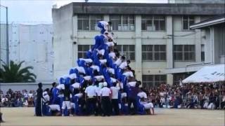 【閲覧注意】中学の体育祭のピラミッドで大事故発生！！！落下し [upl. by Eelatan]