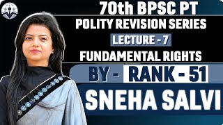 Polity L7 Fundamental Rights Polity Revision series by Sneha Salvi Rank5170th BPSC PT UPPSC [upl. by Adnol387]