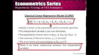 Hypothesis Testing of OLS Estimates [upl. by Areip95]