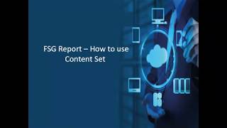 How to use Content Set in FSG Report [upl. by Seavey]