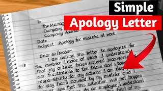 Apology Letter for mistake  Apology Letter to company  How to write apology letter [upl. by Aytak76]