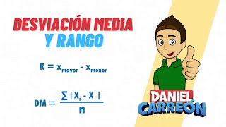 RANGO Y DESVIACION MEDIA DE UN CONJUNTO DE DATOS Super facil  Para principiantes [upl. by Glori]