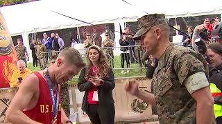 Winners of Marine Corps Marathon cross the finish line  NBC4 Washington [upl. by Sldney147]