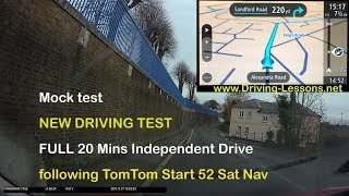 Sat Nav  full 20 minute independent drive from mock driving test [upl. by Nylarad]